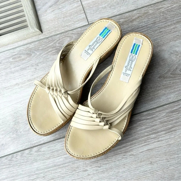 Vintage Arnold Churgin Woven Leather  Platform Sandal Hand Made in Italy - Picture 2 of 15